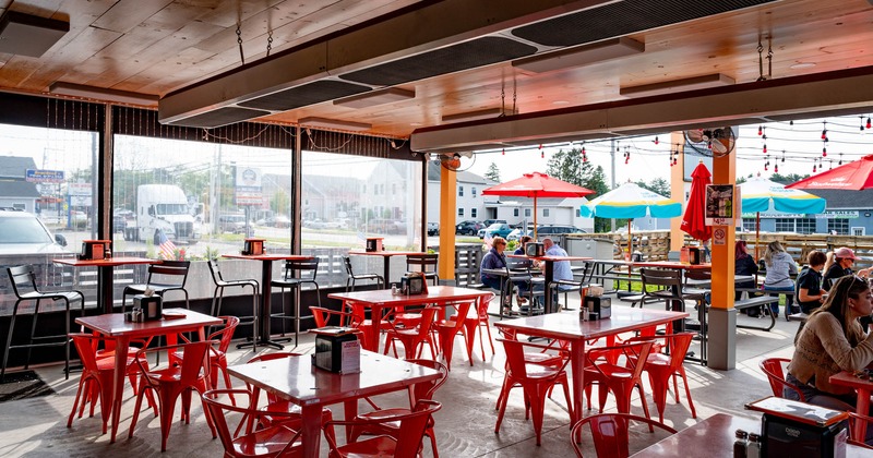 Exterior, terrace, tables amd chairs, parasols