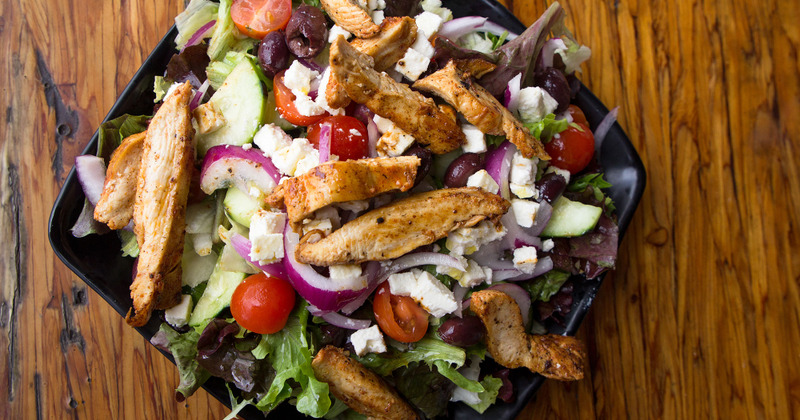 Greek salad with chicken