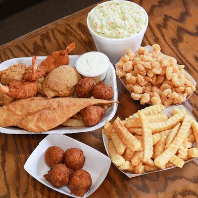 Various food on the table.