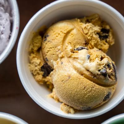 Ice Cream served, top view