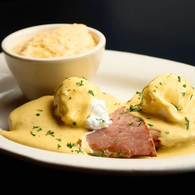 The Original Benedict with a side of grits.