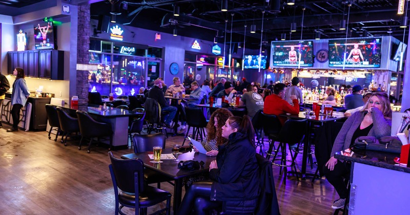 Interior, tables and chairs, guests sitting