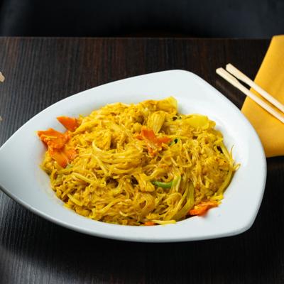 Chicken curry noodles.