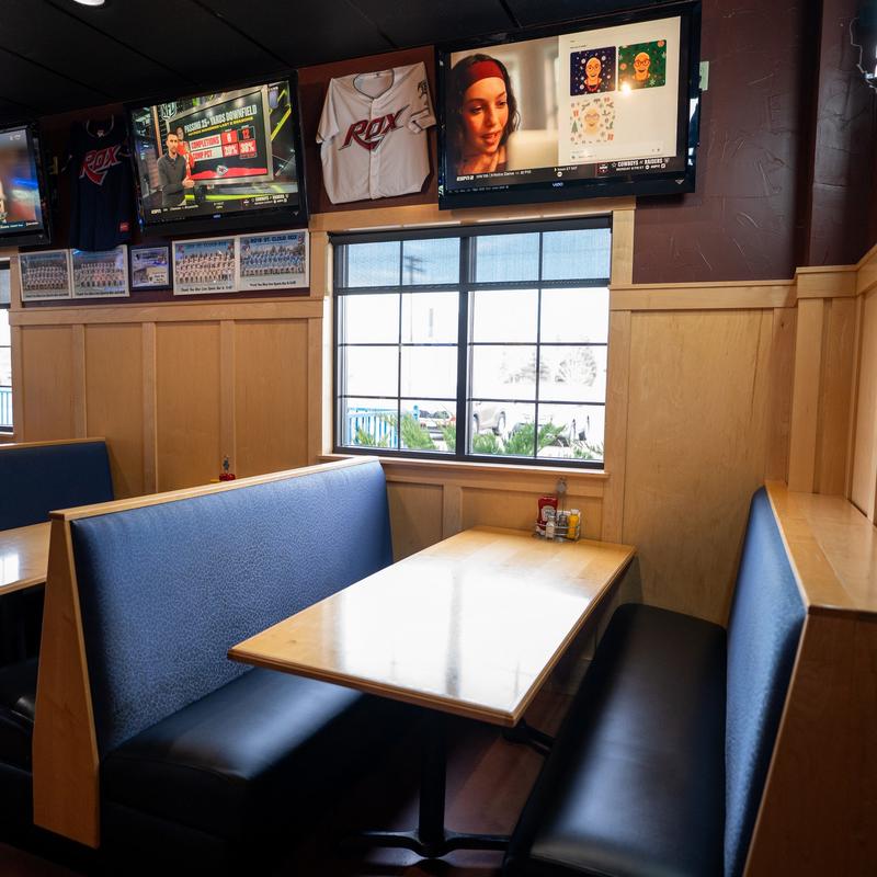 Interior, dining booths