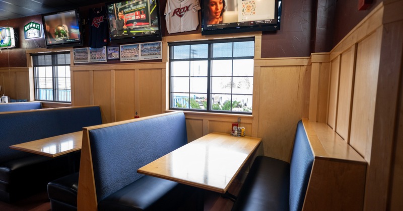 Interior, dining booths