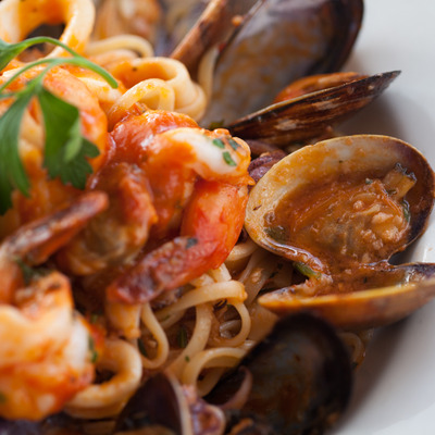 Seafood pasta.