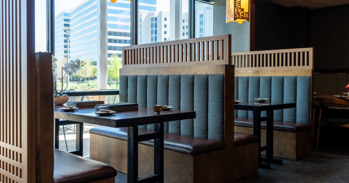 Interior, booths by terace glass