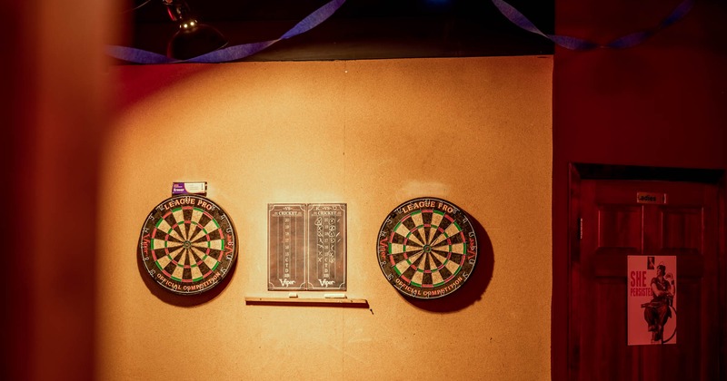 Interior, dart boards on the wall