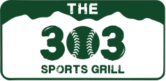 The 303 Sports Grill logo scroll