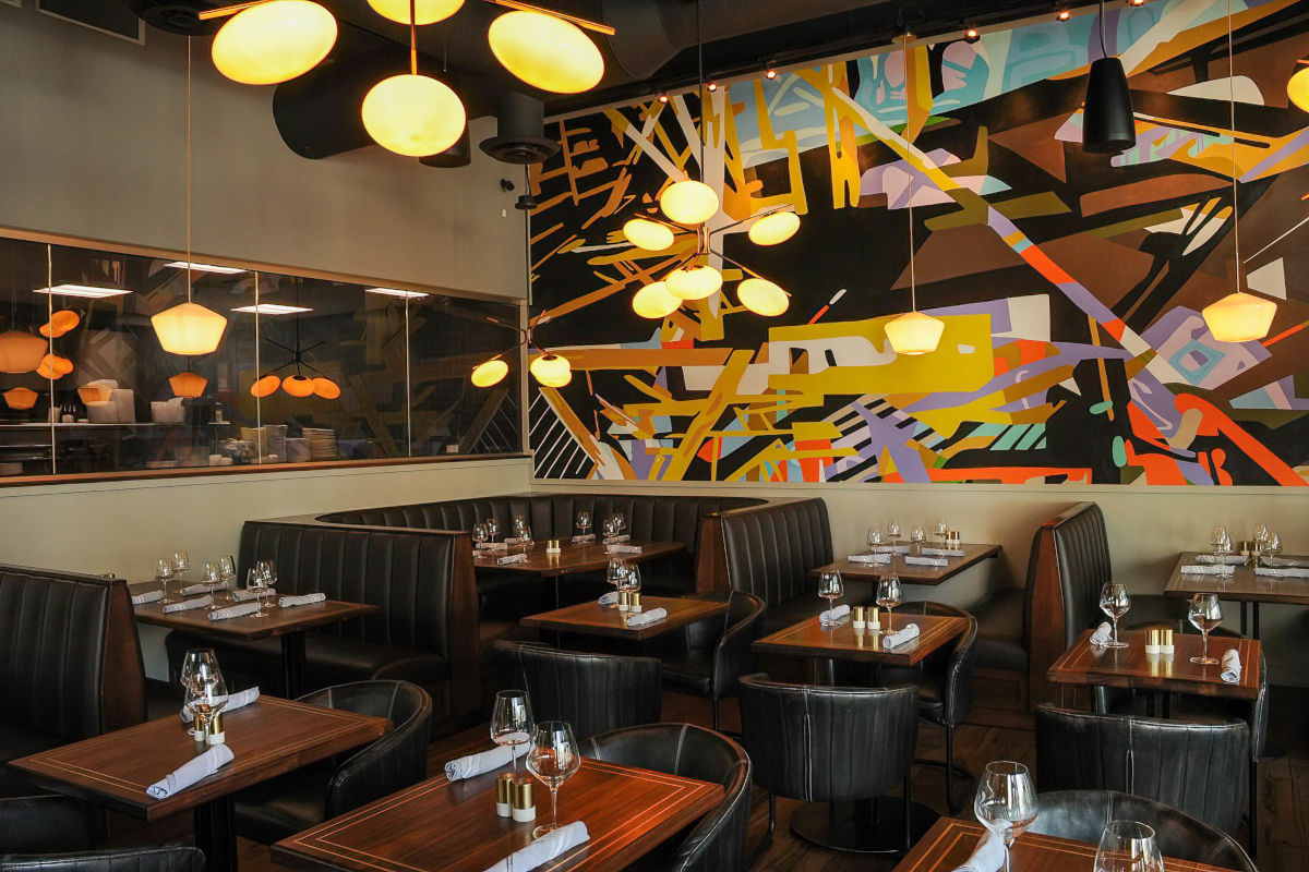 Interior, tables setup with decoration