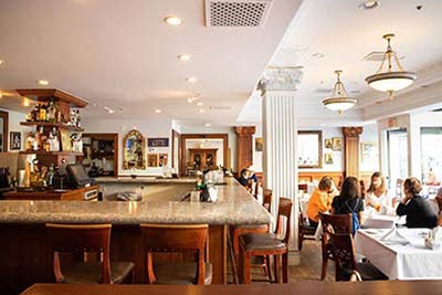 Restaurant interior with bar