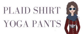 plaid shirt yoga pants logo