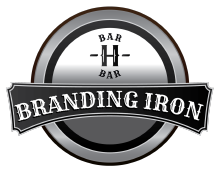 Bar h bar branding iron logo scroll