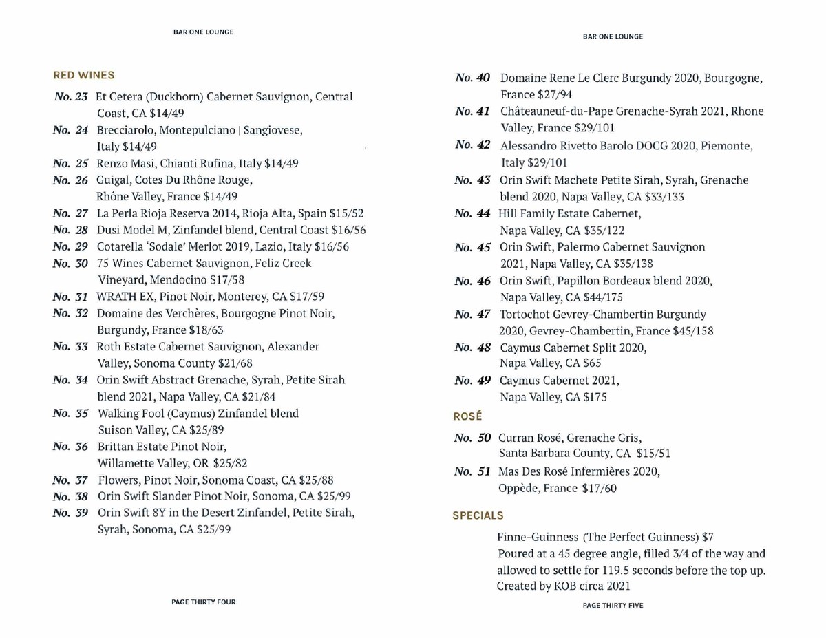 Cocktails menu page 20