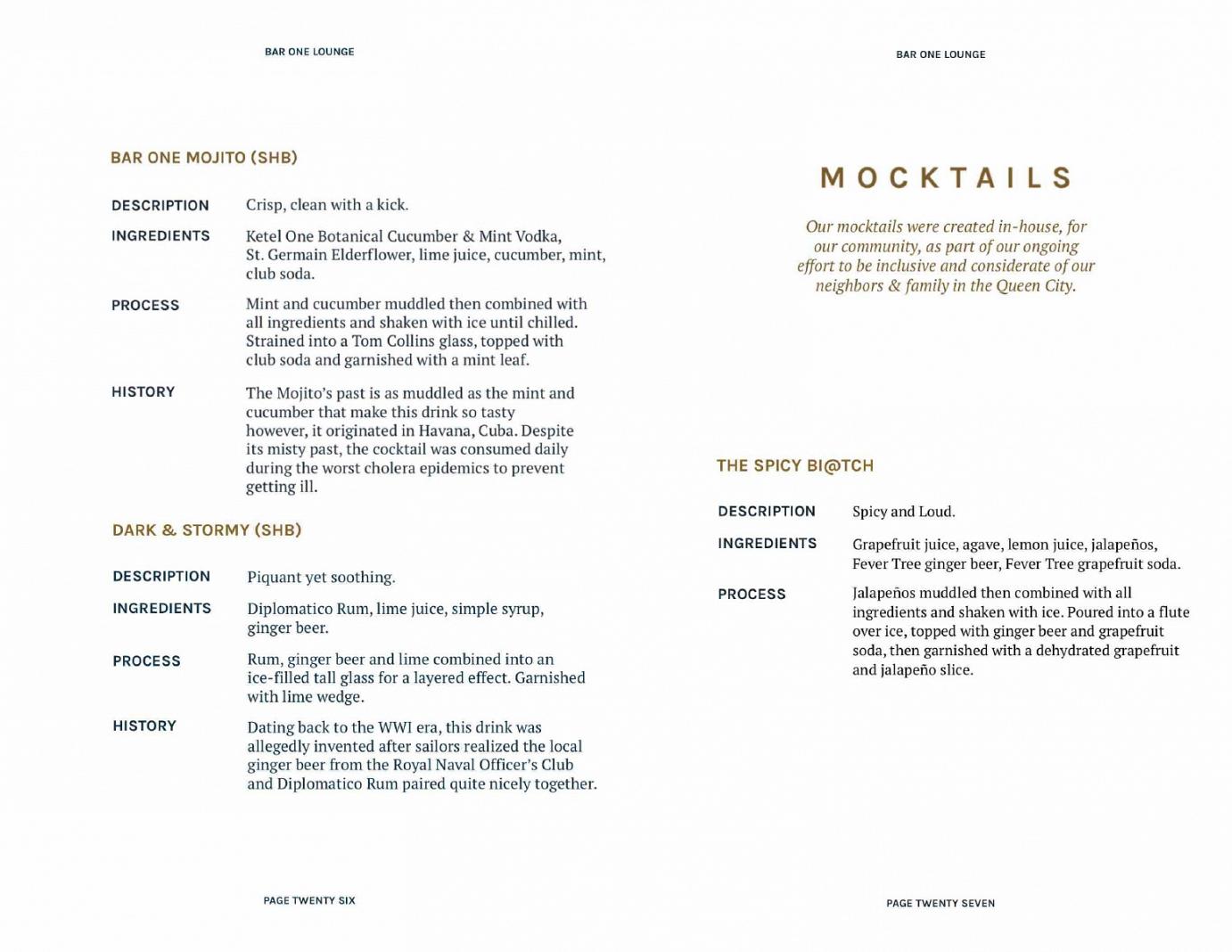 Cocktails menu page 16