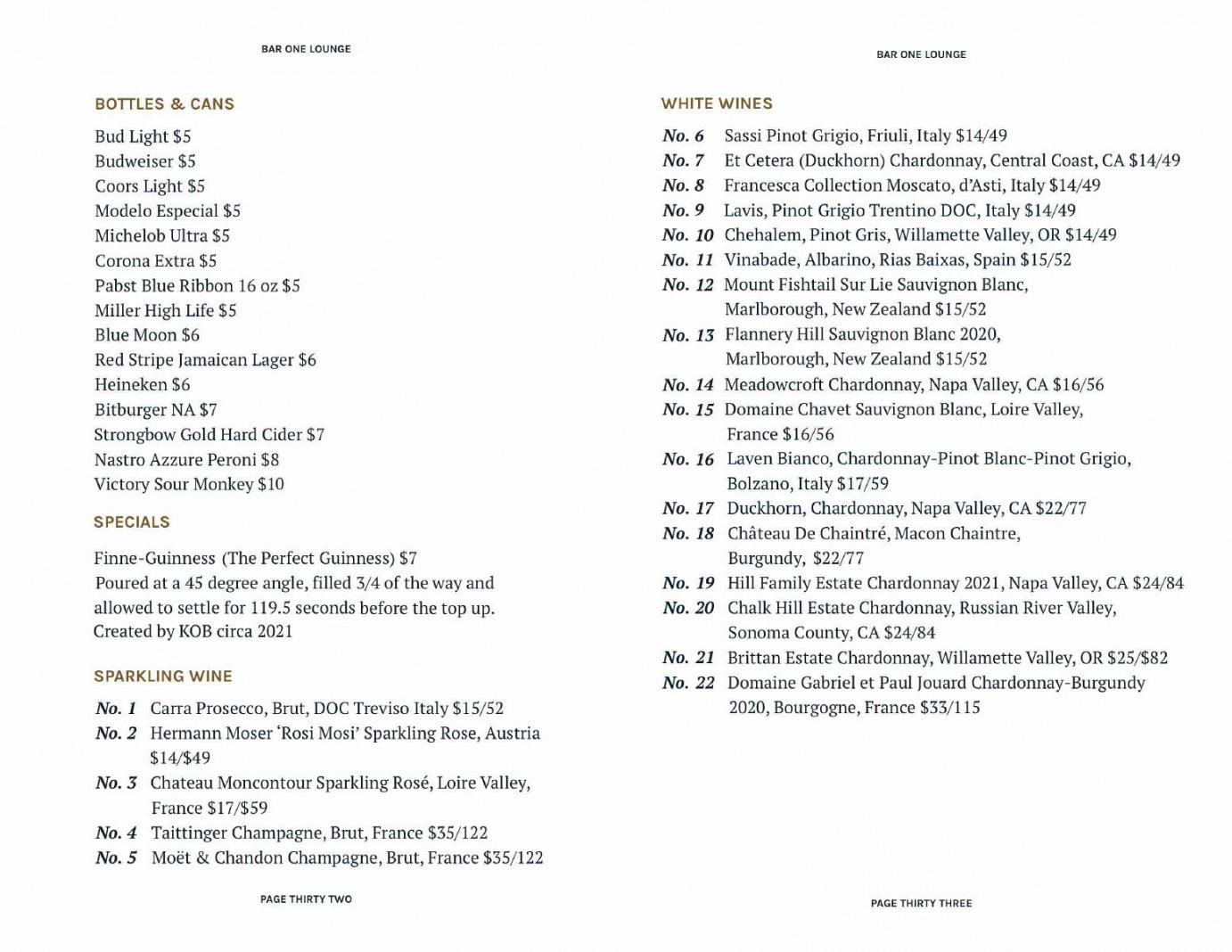 Cocktails menu page 19