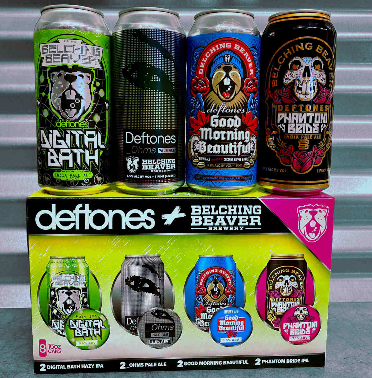 FrontRowPackCans beer cans and case
