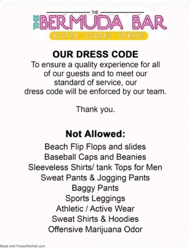 Bermuda dress code flyer