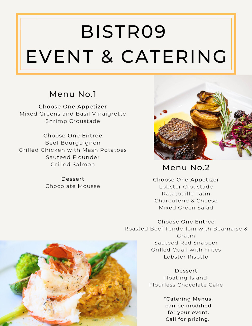 event and catering flyer