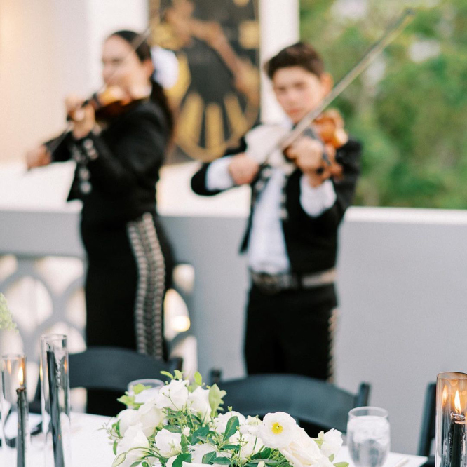 Violinists performing at wedding
