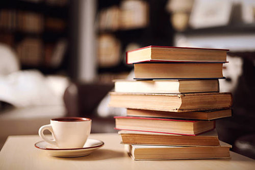 Books and a cup of coffee