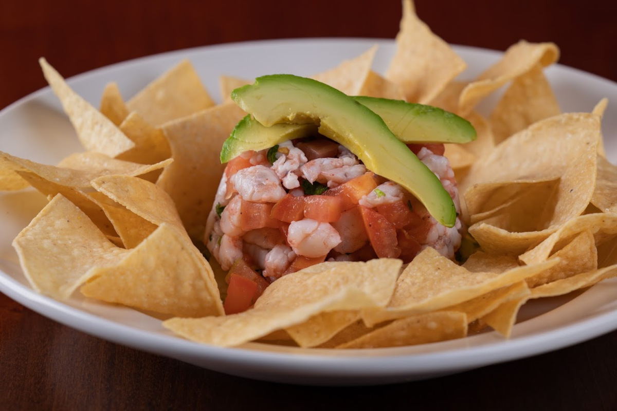 shrimp ceviche cooked in fresh lime juice