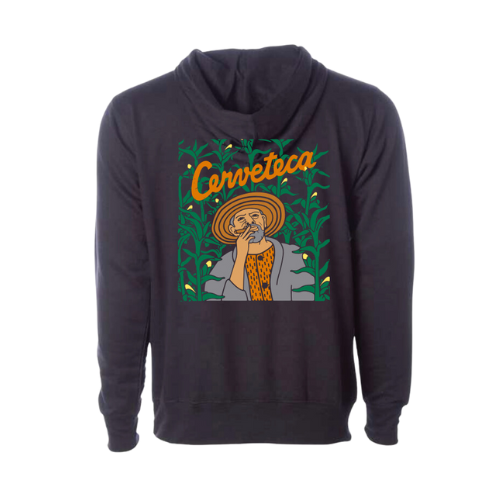 a sweatshirt with a picture of a person smoking a cigarette