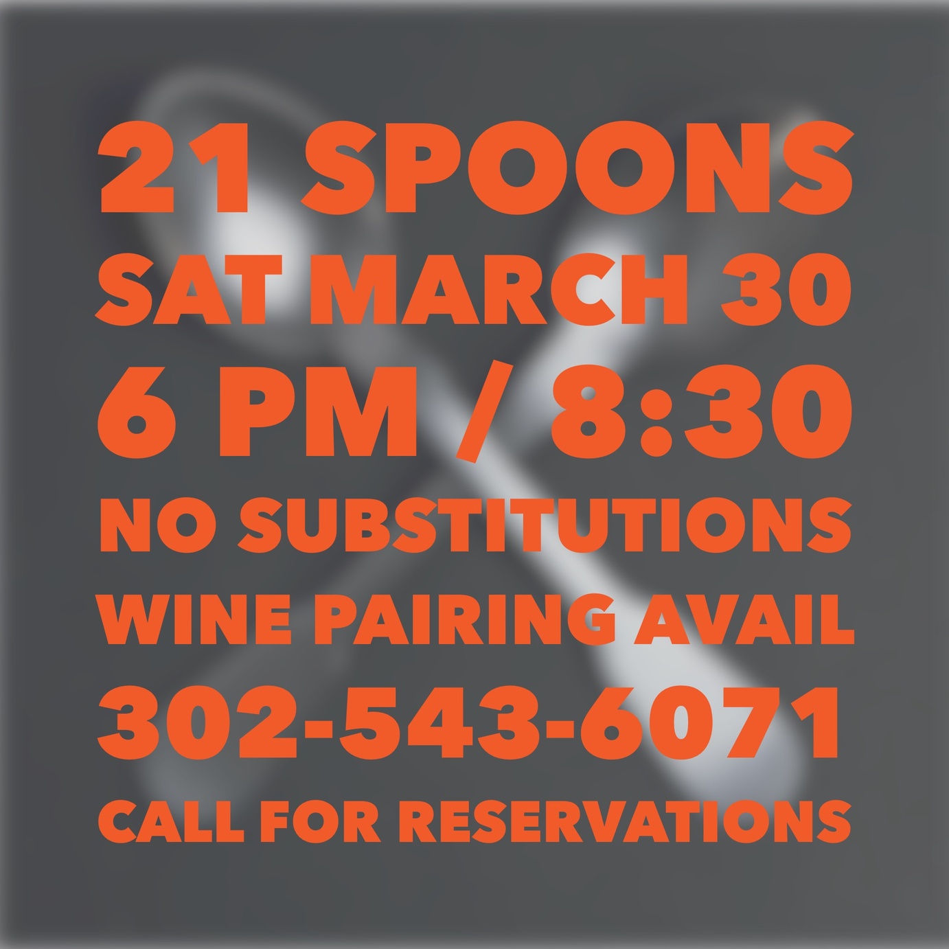 21 spoons upcoming event information