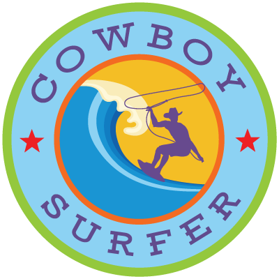 Cowboy Surfer logo scroll