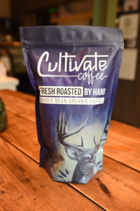 A bag of fresh hand-roasted coffee