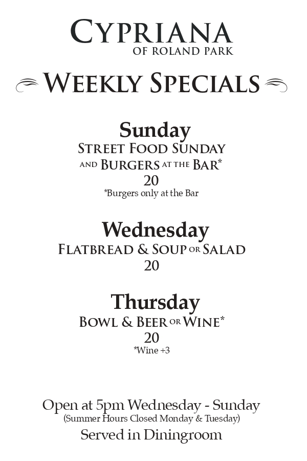 Weekly specials