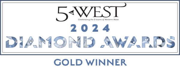 5 West magazine best cary restaurant award badge
