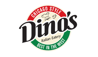 Dino's Italian Eatery logo scroll