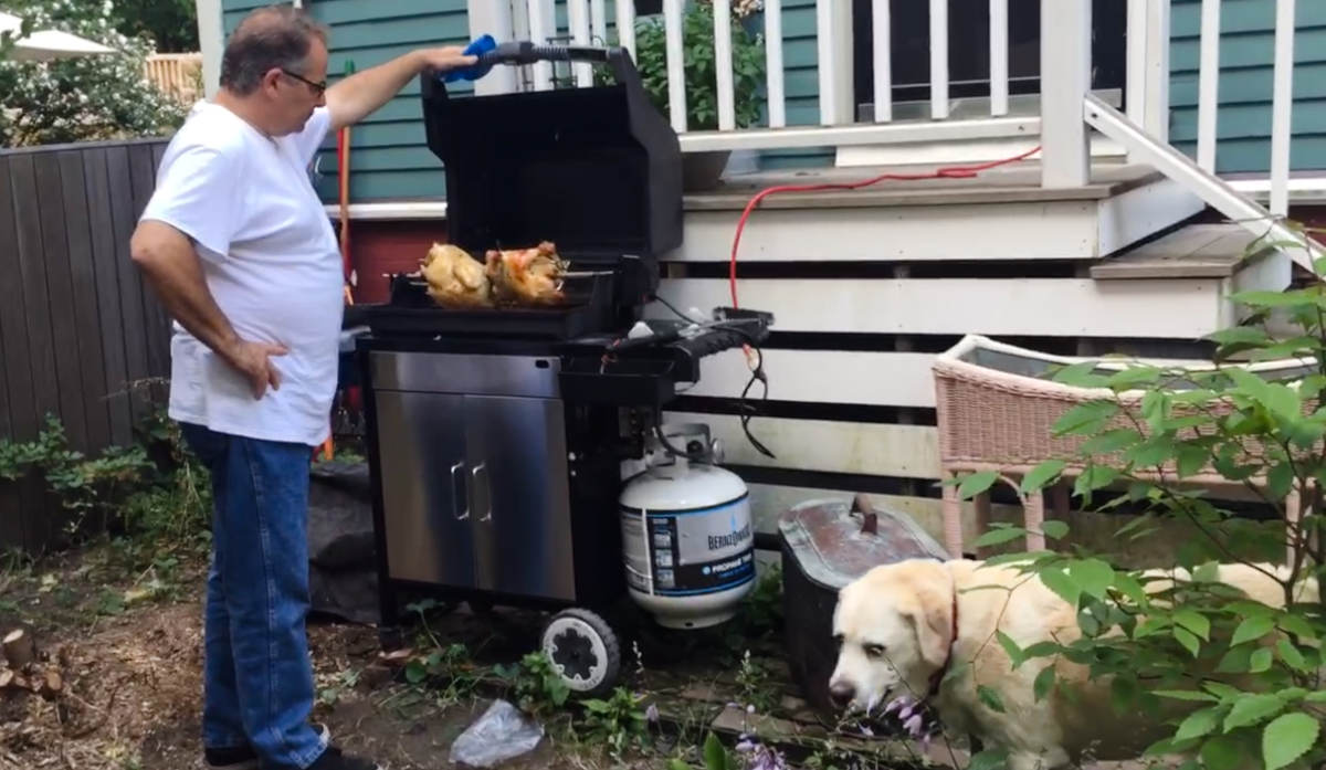 Tom, Grill, and Dog