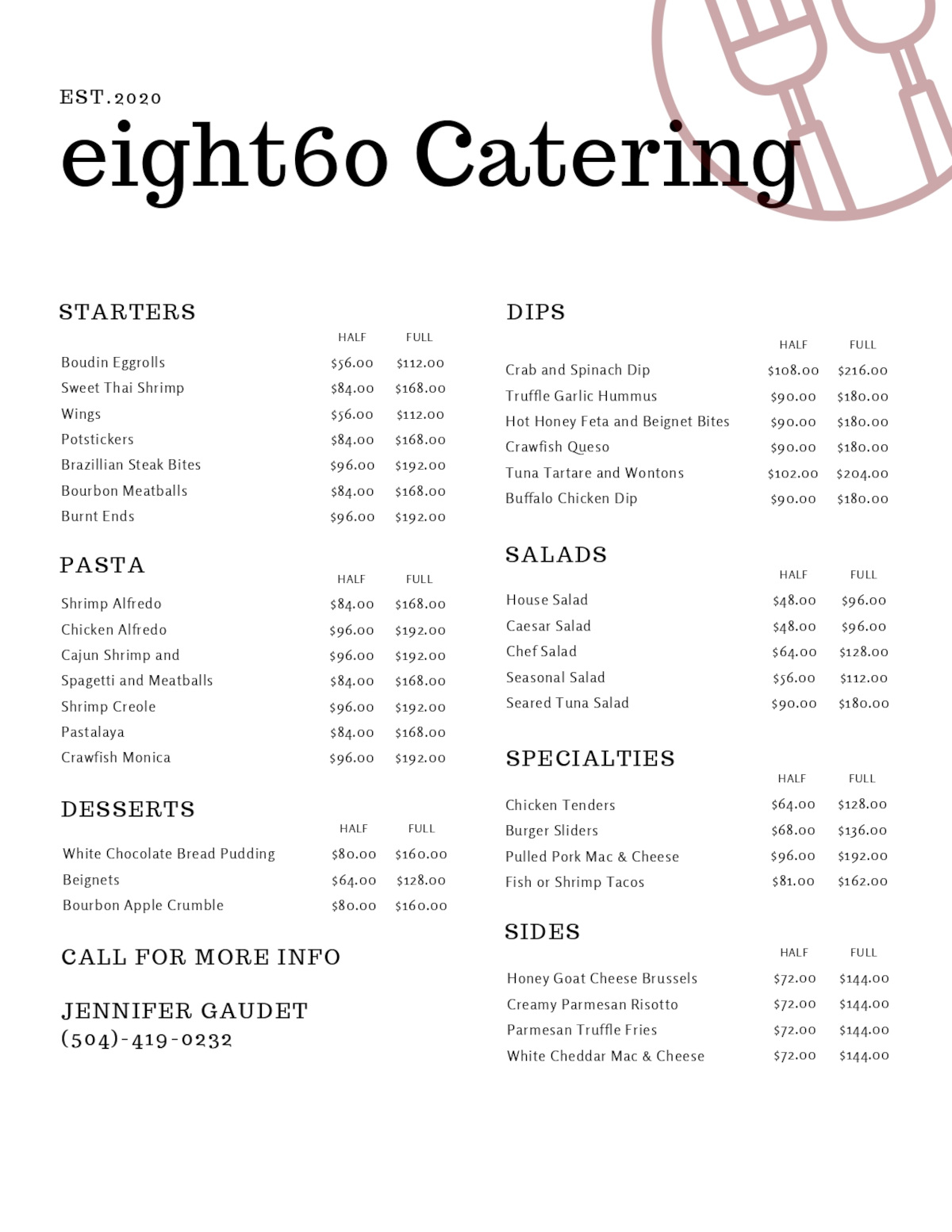 Catering menu part 1