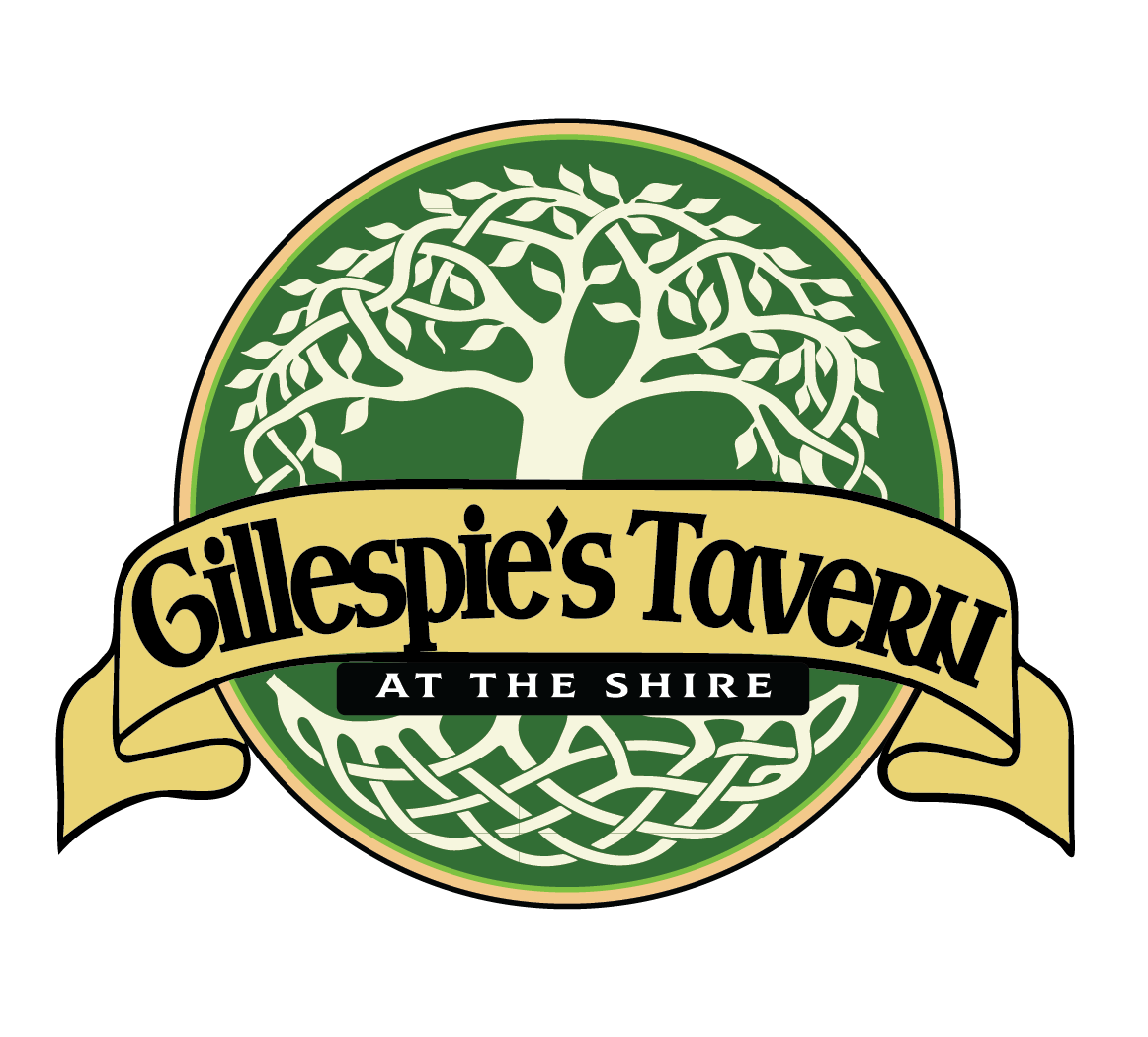 Gillespie's Tavern at the Shire logo scroll