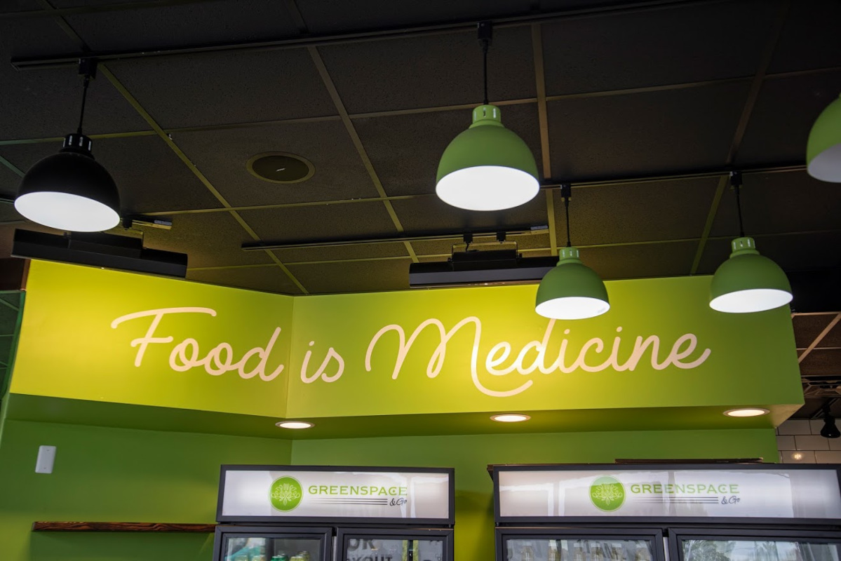 Interior, food is medicine sign