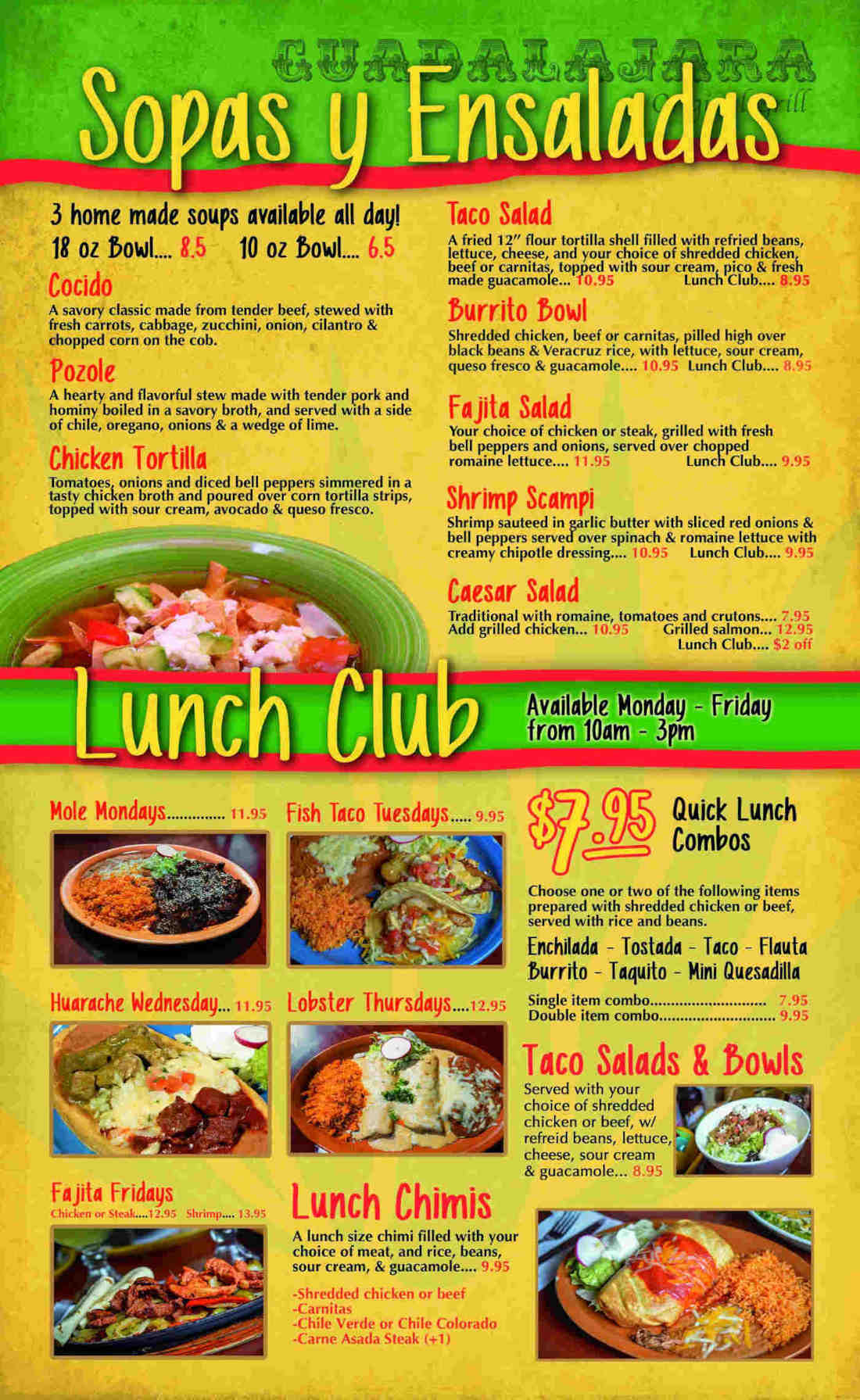 DAily specials flyer