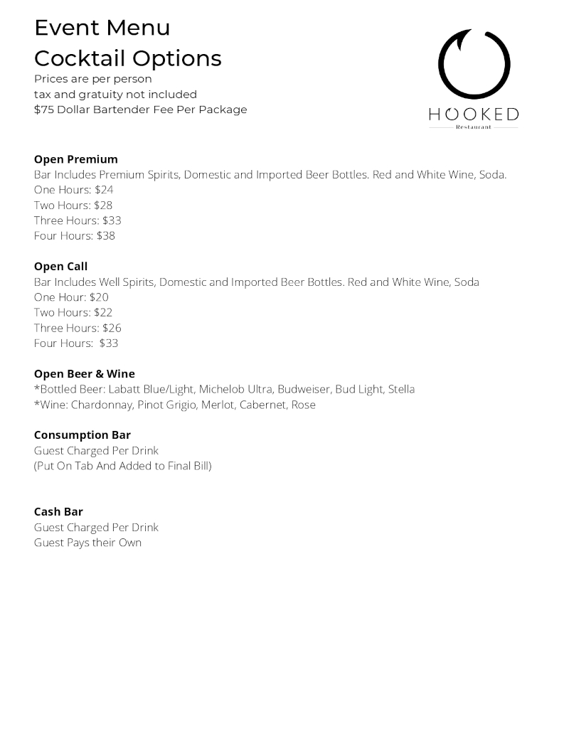 cocktail options page