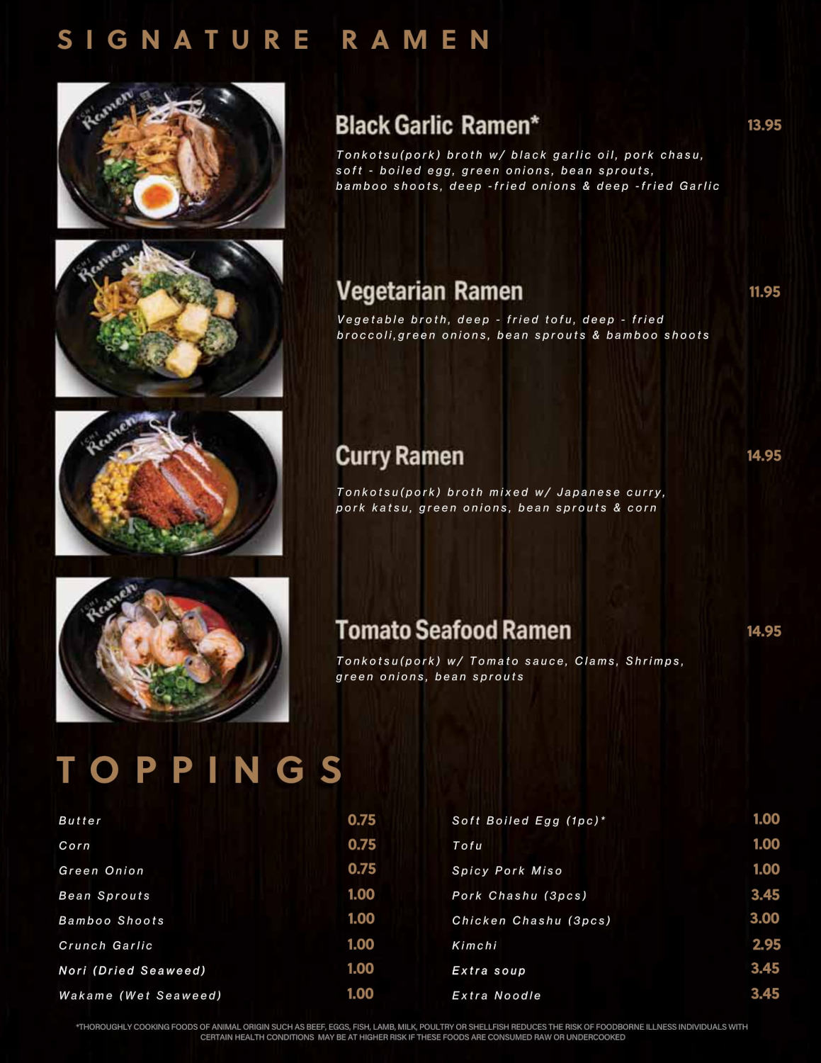 Ichi Ramen menu 1
