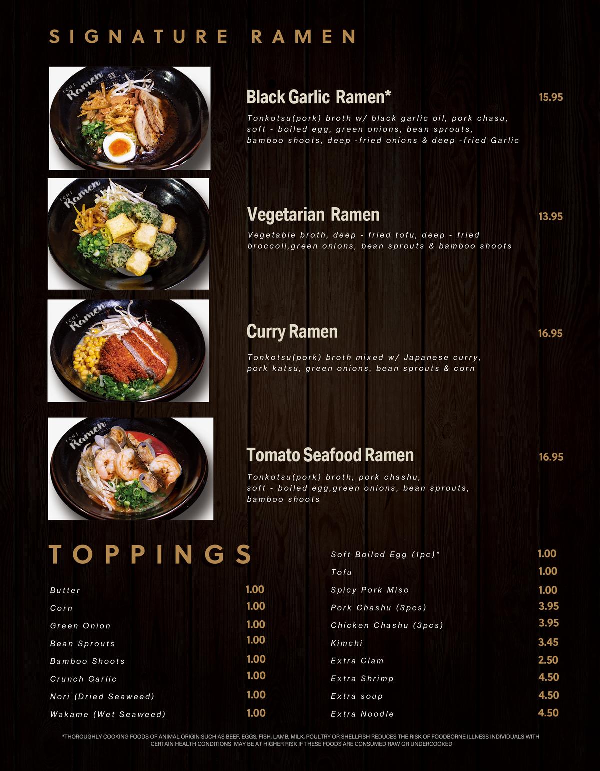 Ichi Ramen menu 3