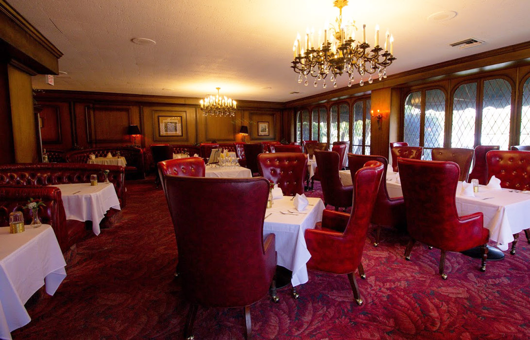 Interior, main seating area, set tables