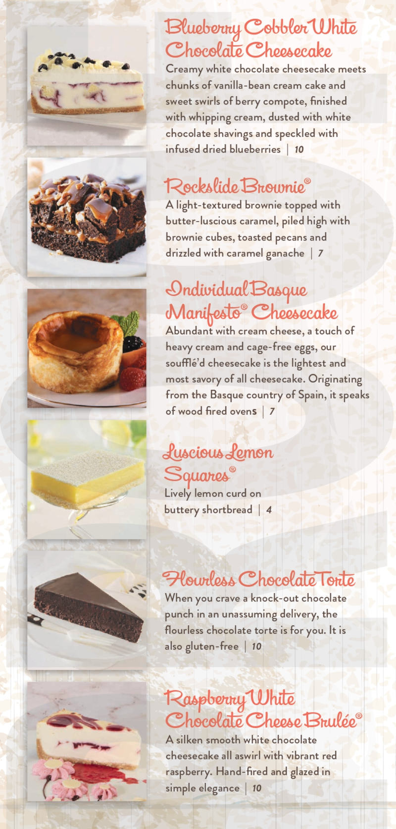 desserts list 2