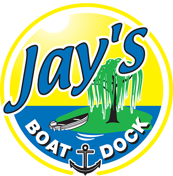 Jay's Boat dock logo scroll