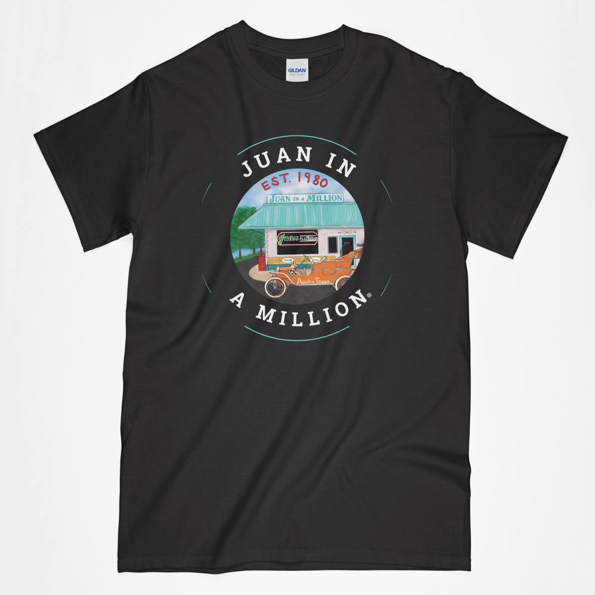 Juan in a Million black shirt