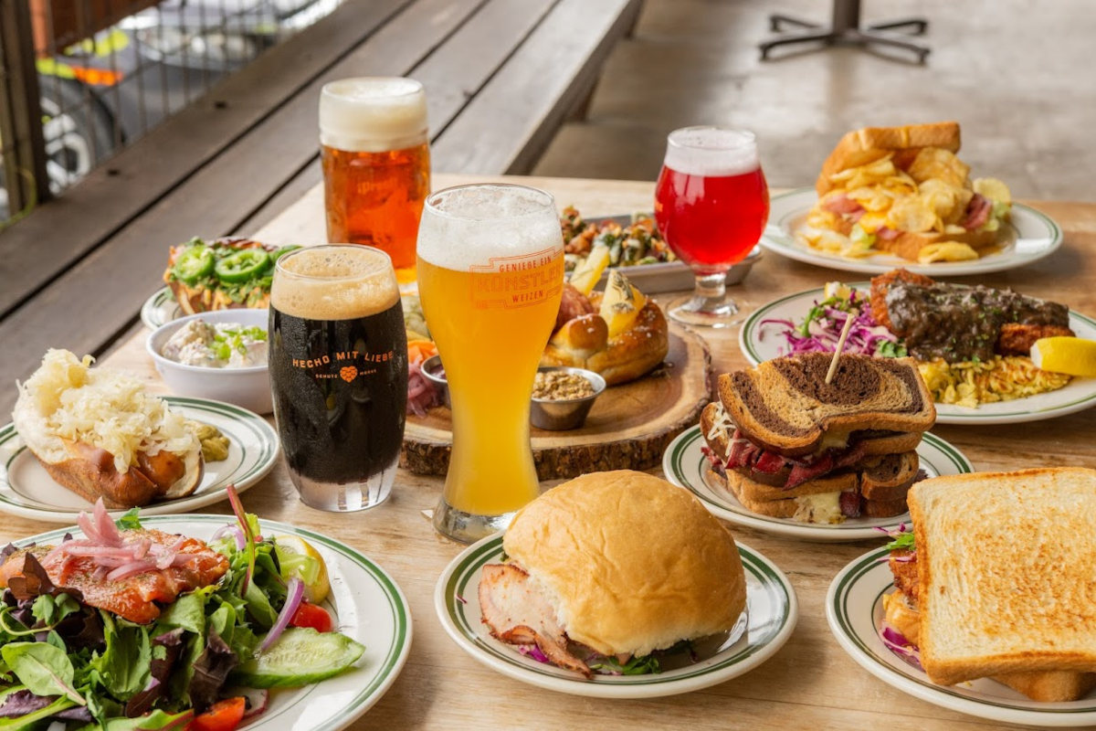 Burgers, salads, and beers