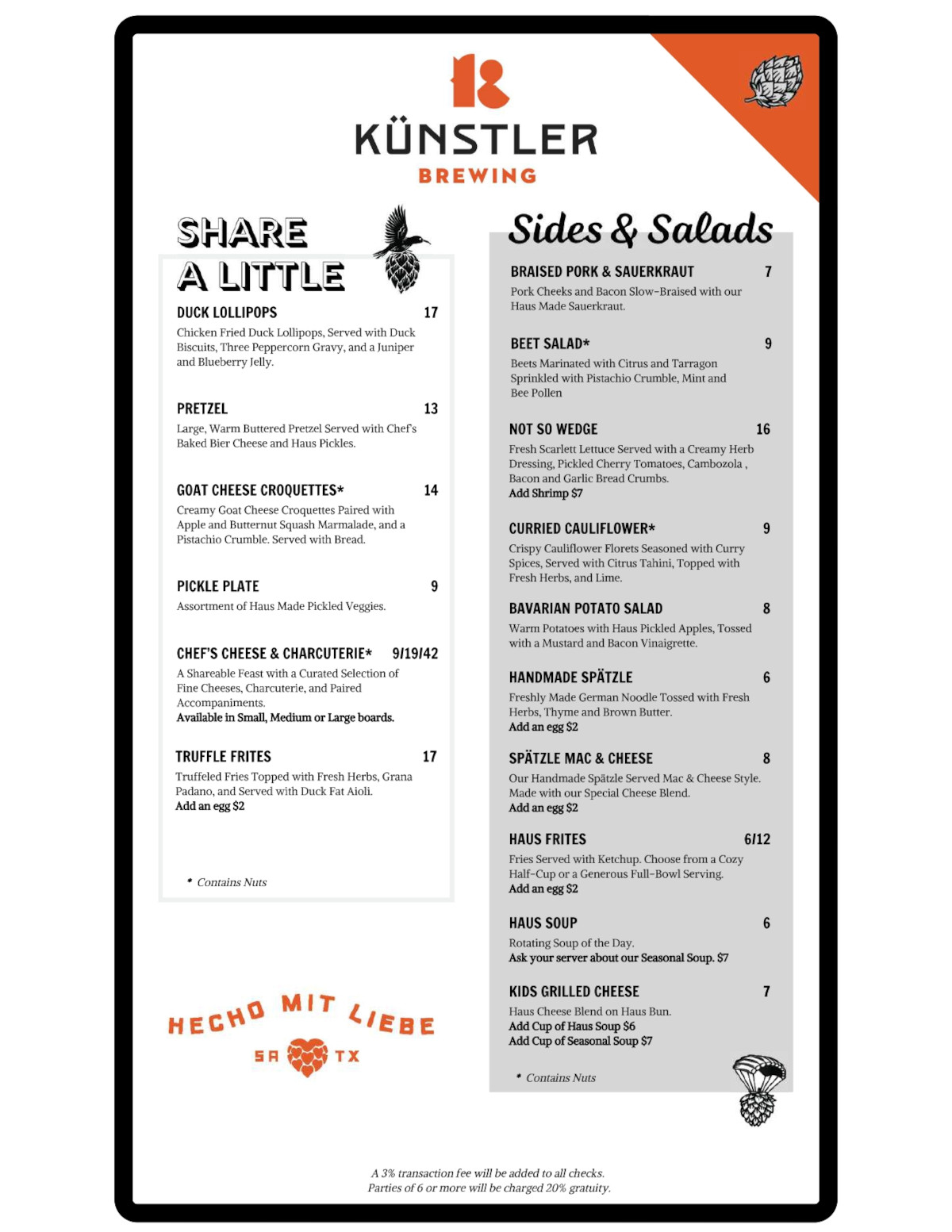 Menu page 1