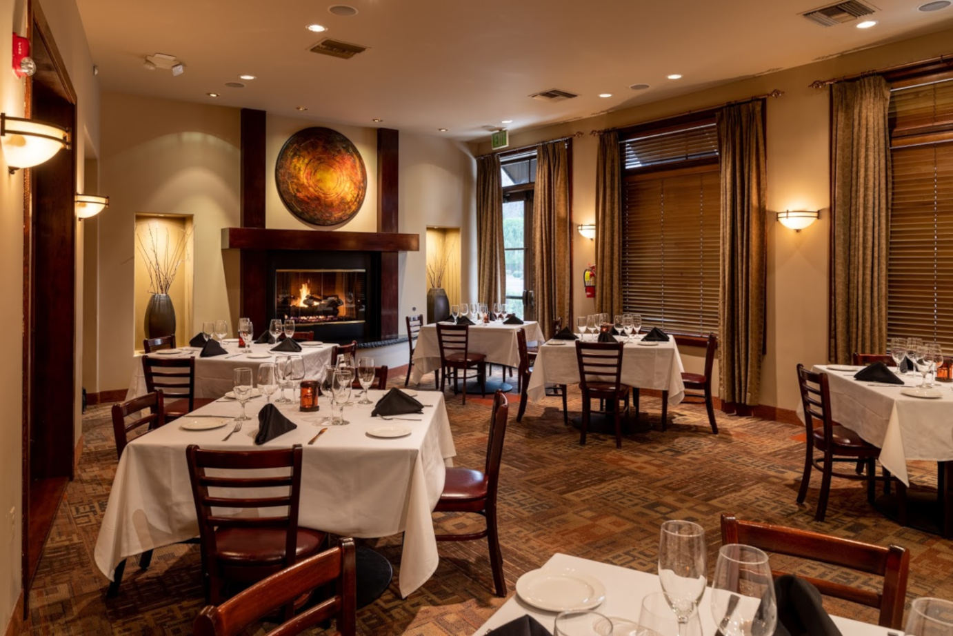 Interior, tables ready for guests