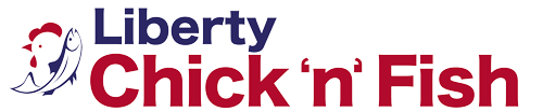 Liberty Chick 'n' Fish logo scroll