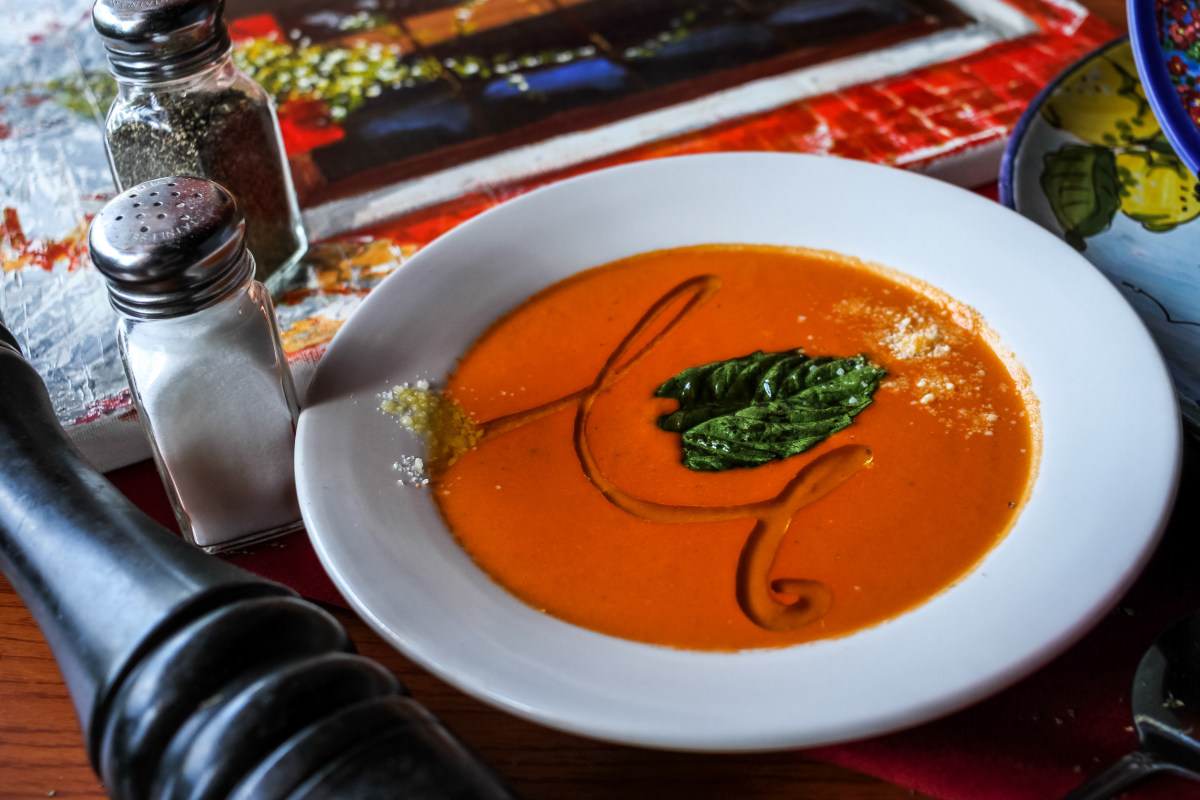 tomato bisque with fresh basil